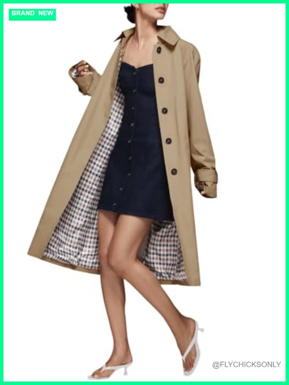 Women Trench Coat Single Breasted Classic Long Overcoat Fall